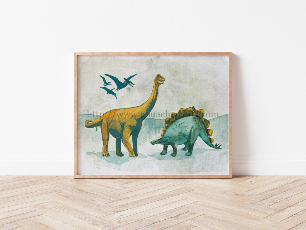 painting of dinosaurs